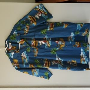 Pacific Legend Hawaiian Santa Button Down Shirt Size XL